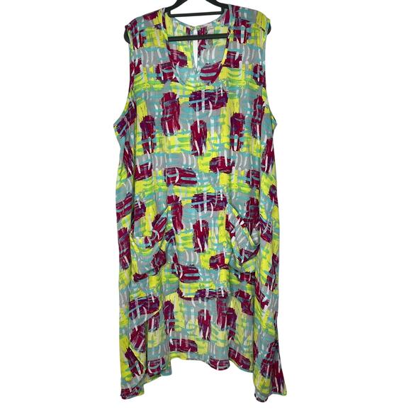 Melissa McCarthy Seven7 Sleeveless Abstract Print Dress Size 2X Plus Boho - Picture 1 of 10